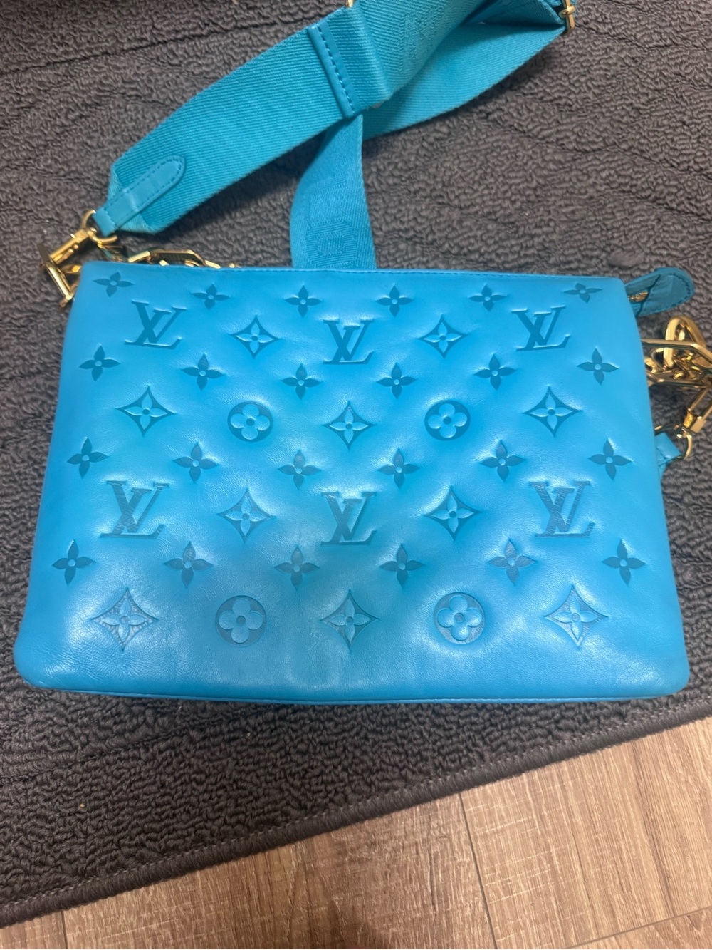 Louis Vuitton Turquoise Coussin Embossed Monogram Shoulder Bag - Picture 4 of 14